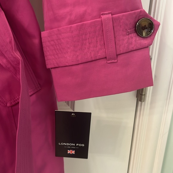 Like new London Fog trench with hood in Orchid - Picture 3 of 8
